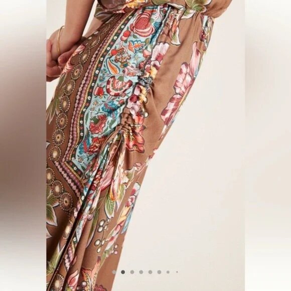 FARM RIO ANTHROPOLOGIE valentina dress maxi kimono sleeve floral boho chic L - Picture 5 of 12